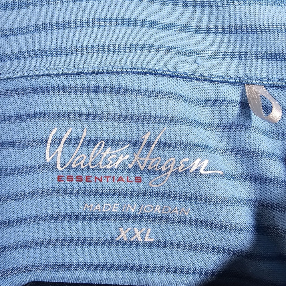 Walter Hagen Essentials Golf Polo Shirt Mens XXL Blue Striped Short Sleeve - Picture 3 of 8